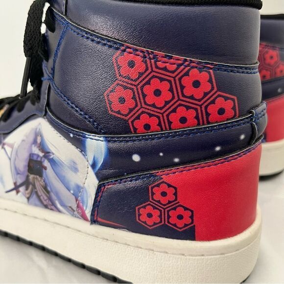 Anime Men’s High Top Lace up Sneakers Blue Character Size 9 - Picture 4 of 13